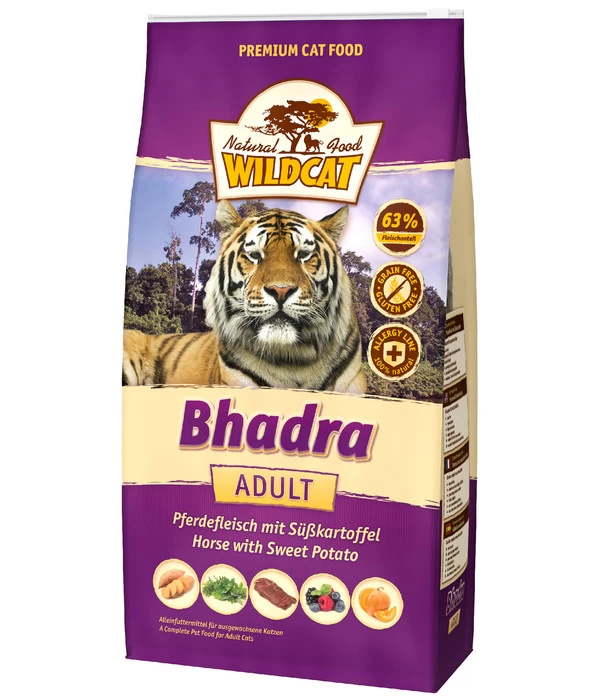 WILDCAT Trockenfutter Für Katzen Bhadra Adult, Pferd & Süßkartoffeln, 3 Kg 1 WILDCAT Trockenfutter Für Katzen Bhadra Adult, Pferd & Süßkartoffeln, 3 Kg