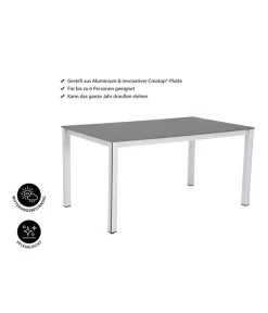 MWH Loft-Tisch Elements, Ca. B160/H74/T90 Cm -Gartenbedarf Geschäft 1897149 WE IG 001 ElementsTisch160x90x74cmSilberNEU