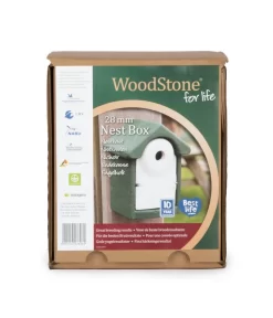 CJ Wildbird WoodStone® Nistkasten Holzbeton, Einflugloch Ca. Ø28 Mm, Grün -Gartenbedarf Geschäft 2020600 WE DE 001 WoodStoneNistkastenHolzbeton28mmGruenVerpackungFront