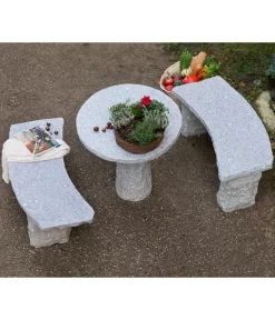 Dehner Granit-Gartenbank, Gebogen, 2-Sitzer -Gartenbedarf Geschäft 2741668 2741676 WE MO 002 GranitTischRundGartenbank