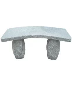 Dehner Granit-Gartenbank, Gebogen, 2-Sitzer