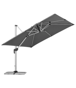 Schneider Premium Ampelschirm Monaco, Granitgrau, Quadratisch, Ca. B300/T300 Cm -Gartenbedarf Geschäft 2887982 WE DE 002 SchirmMOnaco300x300