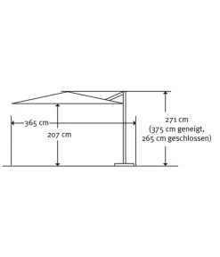 Schneider Premium Ampelschirm Monaco, Granitgrau, Quadratisch, Ca. B300/T300 Cm -Gartenbedarf Geschäft 2887982 WE DE 008 SchirmMOnaco300x300