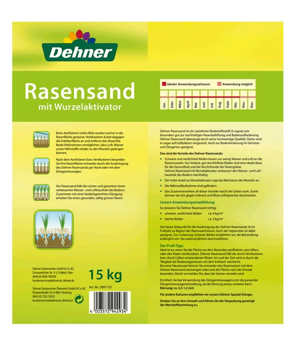 Dehner Rasensand Mit Wurzelaktivator, 15 Kg 2 Dehner Rasensand Mit Wurzelaktivator, 15 Kg – Bild 2