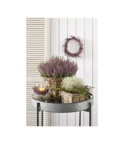 Rattan-Topf, Rund, Grau-braun -Gartenbedarf Geschäft 3679347 3679362 3679578 WE MO 002 Rattantopf