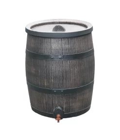 Roto Kunststoff-Regenfass In Holzoptik, Braun-grau