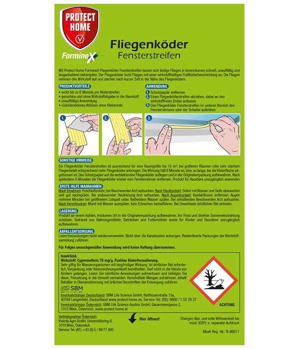 PROTECT HOME Forminex Fliegenköder Fensterstreifen, 12er-Set 2 PROTECT HOME Forminex Fliegenköder Fensterstreifen, 12er-Set – Bild 2