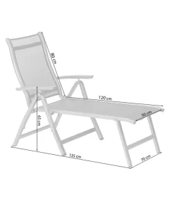 Dehner Gartenliege Chicago, Ca. B70/H72/T180 Cm -Gartenbedarf Geschäft 4210258 WE FS 001 SkizzeLiegeChicagoNE