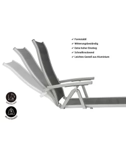 Dehner Gartenliege Chicago, Ca. B70/H72/T180 Cm -Gartenbedarf Geschäft 4210258 WE IG 001 DehnerGartenliegeChicago