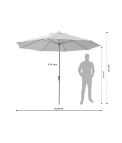 Dehner Schirm Milos, Rund, Ca. Ø294 Cm -Gartenbedarf Geschäft 4211819 WE BG 001 SchirmMilosHellbraun
