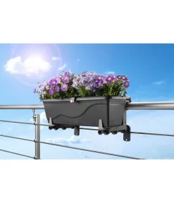 Dehner Kunststoff-Blumenkastenhalter, Anthrazit -Gartenbedarf Geschäft 4320792 WE MO 002 DehnerKunststoffBlumenkastenhalterBalkonkastenhalter