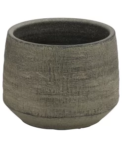 Dehner Keramik-Übertopf Elias, Bauchig, Braun