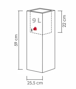 Scheurich Kunststoff-Topf Muretto High, Quadratisch -Gartenbedarf Geschäft 4498739 WE BG 001 ScheurichTopfMurettoHigh