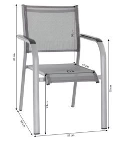 Dehner Balkon-Stapelstuhl Dallas -Gartenbedarf Geschäft 5302070 WE BG 001 DehnerLivingAluStapelsesselDallasAluBalkonstapelDallasD