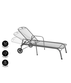 MWH Gartenliege Savoy, Ca. B81/H52/T187 Cm -Gartenbedarf Geschäft 5312897 WE IG 001 MwhGartenliegeSavoyMetLiegeSavoyEGrau