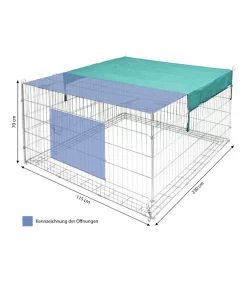 Kerbl Freigehege Mit Ausbruchsperre Für Kaninchen, Ca. B230/H70/T115 Cm -Gartenbedarf Geschäft 5337092 WE BG 001 KerblFreilaufgehegeAusbruchsperre