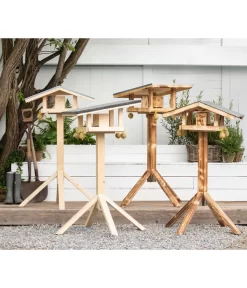 Dehner Natura Futterhaus Rofan, Natur, Inkl. Ständer, Ca. B84,3/H129,7/T84,3 Cm -Gartenbedarf Geschäft 6622872 6622898 6622906 6622922 WE MO 002 NVHRofanKarwendel 1