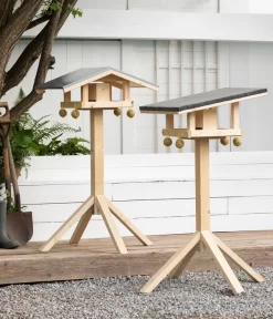 Dehner Natura Futterhaus Rofan, Natur, Inkl. Ständer, Ca. B84,3/H129,7/T84,3 Cm -Gartenbedarf Geschäft 6622872 6622898 WE MO 001 NVHRofanKarwendelNatur