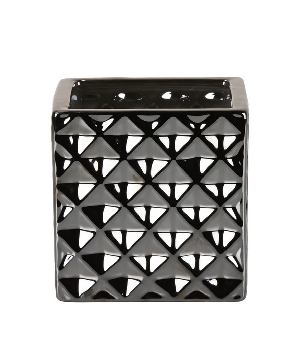 Scheurich Keramik-Übertopf Titanium, Quadratisch, Silber 2 Scheurich Keramik-Übertopf Titanium, Quadratisch, Silber – Bild 2