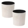 Siena Garden Kunststoff-Topf ECO Lens, Rund, Weiß, Ca. Ø25/H25,5 Cm, 2er-Set
