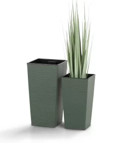 Siena Garden Kunststoff-Topf ECO Nizza, Konisch, Ca. B25/H46,5/T25 Cm -Gartenbedarf Geschäft 6655518 WE DE 001 PflanzgefaessEcoNizza25Gruen