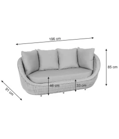 Dehner Lounge Bari, 2-teilig -Gartenbedarf Geschäft 6657381 WE BG 001 DehnerLoungeBari