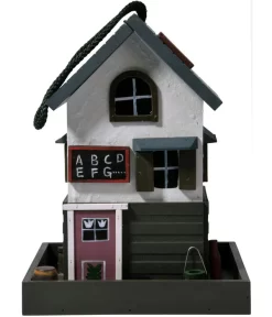 Dobar® Wildlife Vogelhaus School, Kiefer, Schwarz/weiß, Ca. B18/H23/T18 Cm -Gartenbedarf Geschäft 6689574 WE DE 002 DobarWVWesternVogelhausSchool