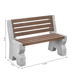 Dehner Granit-Gartenbank, 2-Sitzer, Ca. B114/H75/T52 Cm -Gartenbedarf Geschäft 6692065 WE BG 001 GRANITBANKWPCRUECKENL