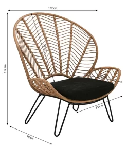 Dehner Geflechtsessel Venezia -Gartenbedarf Geschäft 6701650 WE BG 001 GeflechtsesselVenezia