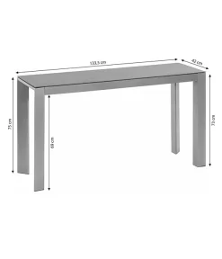 Dehner Balkontisch Chicago, Ca. B133,5/H75/T42 Cm -Gartenbedarf Geschäft 6734651 WE BG 001 BalkontischChicagoSchmalNE
