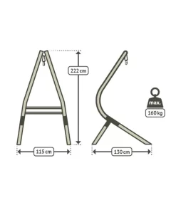 La Siesta Hängesesselgestell Calma Nature -Gartenbedarf Geschäft 6743306 WE FS 003 HMStaenderCalmaNature