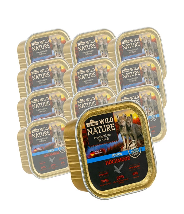Dehner Wild Nature Nassfutter Für Hunde Hochmoor Junior 1 Dehner Wild Nature Nassfutter Für Hunde Hochmoor Junior