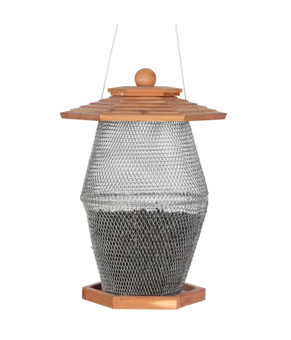 Dehner Natura Futterlaterne Andorra, Braun/silber, Ca. B27/H39/T24 Cm 2 Dehner Natura Futterlaterne Andorra, Braun/silber, Ca. B27/H39/T24 Cm – Bild 2