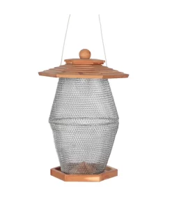 Dehner Natura Futterlaterne Andorra, Braun/silber, Ca. B27/H39/T24 Cm