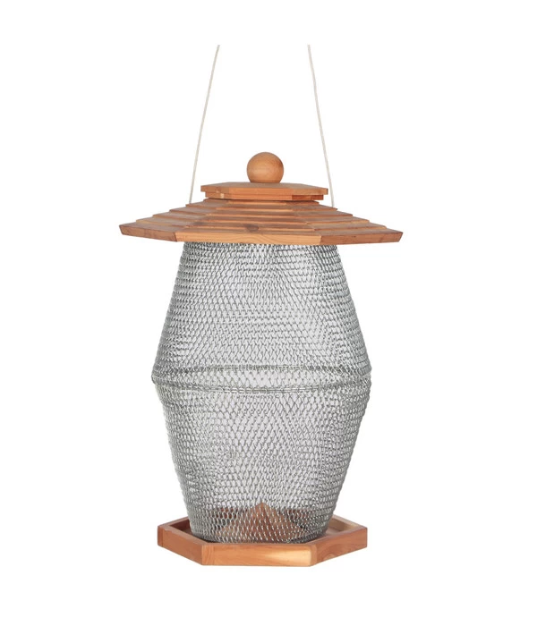 Dehner Natura Futterlaterne Andorra, Braun/silber, Ca. B27/H39/T24 Cm 1 Dehner Natura Futterlaterne Andorra, Braun/silber, Ca. B27/H39/T24 Cm