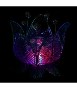 Dehner Solar-Lotus, Ca. Ø18/H17 Cm 6 Dehner Solar-Lotus, Ca. Ø18/H17 Cm -Gartenbedarf Geschäft 6868855 WE MO 002 DehnerSolarLotusBlueGlassRot