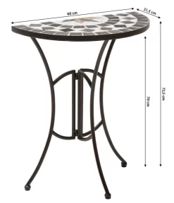 Dehner Mosaiktisch Diana Halbrund, Ca. B60/H72,5/T31,5 Cm -Gartenbedarf Geschäft 6875082 WE BG 001 TischDiana