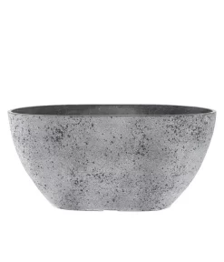 Dehner Kunststoff-Jardiniere Nova, Oval, Grau, Ca. B36/H17/T16 Cm