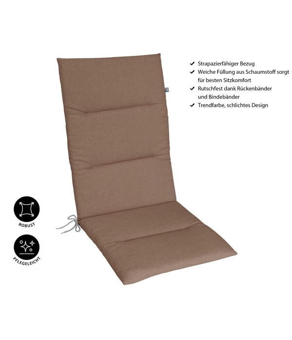 KETTtex Hochlehnerpolster Lindos Taupe, Ca. B120/H4/T50 Cm 3 KETTtex Hochlehnerpolster Lindos Taupe, Ca. B120/H4/T50 Cm – Bild 3