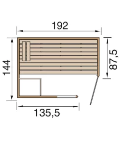 Weka Sauna Laukkala Mit Glastür Und Fenster -Gartenbedarf Geschäft 6914352 WE DE 001 WekaSaunaLaukkalaGrundriss