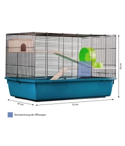 Dehner Lieblinge Nagerheim Paleromo, Ca. B75/H50/T47 Cm -Gartenbedarf Geschäft 6917652 WE BG 001 NagerheimPalermo75blau