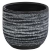 Dehner Keramik-Übertopf Mavie, Rund, Anthrazit