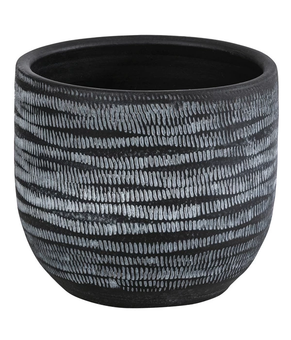 Dehner Keramik-Übertopf Mavie, Rund, Anthrazit 1 Dehner Keramik-Übertopf Mavie, Rund, Anthrazit