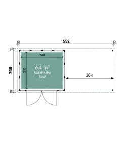 Wolff Finnhaus Metallgerätehaus Eleganto 2724, Inkl. Seitendach Rechts, Ca. B572/H227/T259 Cm -Gartenbedarf Geschäft 6929186 WE DE 001 FinnhausEleganto