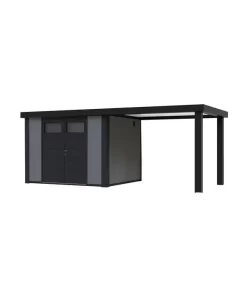 Wolff Finnhaus Metallgerätehaus Eleganto 2724, Inkl. Seitendach Rechts, Ca. B572/H227/T259 Cm