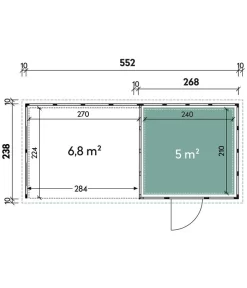 Wolff Finnhaus Metallgerätehaus Eleganto 2724, Inkl. Lounge Links Mit Fenster, Ca. B572/H227/T258 Cm -Gartenbedarf Geschäft 6929285 WE DE 001 FinnhausLounge