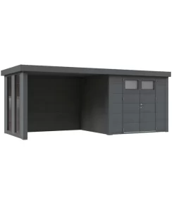 Wolff Finnhaus Metallgerätehaus Eleganto 2724, Inkl. Lounge Links Mit Fenster, Ca. B572/H227/T258 Cm