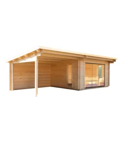 Wolff Finnhaus Gartenhaus Trondheim 70-D, Inkl. Lounge 400 Links, Ca. B960/H256/T390 Cm