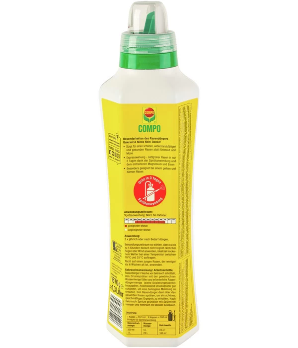 COMPO Rasendünger Unkraut & Moos Nein Danke!, 1,3 L 2 COMPO Rasendünger Unkraut & Moos Nein Danke!, 1,3 L – Bild 2