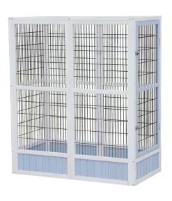 Dehner Vogelgehege Santorini, Weiß/blau, Ca. B116,4/H136/T60 Cm